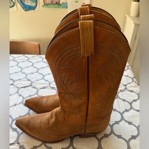 Tony Lama Amado Brown Suede Western Cowboy Boots Size 10.5 B